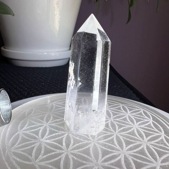 Clear Quartz Crystal Obelisk Meditation Tower (#3) - Picture 6 of 14